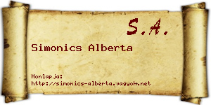 Simonics Alberta névjegykártya